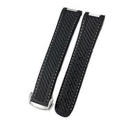 PNESHGTT Compatible With Curved End Rubber Watchband 20mm Compatible With Omega Seamaster AT150 Watch Band Co-Branded Planet Series Moon Mercury Silicone Strap(Black white round,20MM_SILVER BUCKLE)