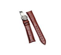 PNESHGTT Compatible With Curved End Top Grain Leather Watchband 19 20 22mm Brown Black Blue Folding Clasp Calfskin Strap Compatible With Patek Phi 5396 Watch(BLACK,21MM_SILVER CLASP)