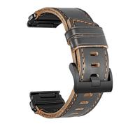 PNESHGTT Compatible With Garmin Watch Bands Handmade Correa Horween Leather Bracelet Fenix 7 MK3 MARQ Instinct Tactix 22mm 26mm(HGA144-BLK,22mm)