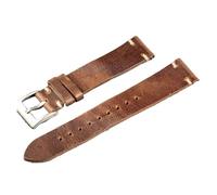 PNESHGTT Compatible With Horween Handmade Chromexcel Leather Watch Bands Natural Blue Stitches Straps 18mm 19mm 21mm 20mm 22mm(HB115NTL,22mm)
