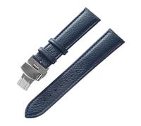 PNESHGTT Compatible With Leather Strap Litchi Grain Butterfly Buckle 14 16 18 20 22 Mm Black Brown Blue Watch Accessories(Royal blue,18mm)