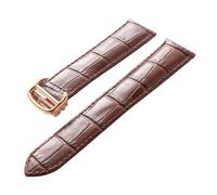 PNESHGTT Compatible With Leather Watch Strap Replacement Cartier London Solo Key Men And Women Folding Buckle Accessories(Brown rose buckle,21mm)