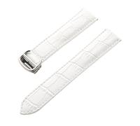 PNESHGTT Compatible With Leather Watch Strap Replacement Cartier London Solo Key Men And Women Folding Buckle Accessories(WHITE,18mm)
