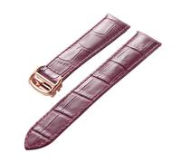 PNESHGTT Compatible With Leather Watch Strap Replacement Cartier London Solo Key Men And Women Folding Buckle Accessories(Purple rose buckle,22mm)