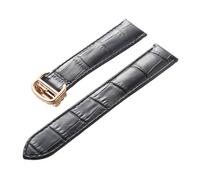 PNESHGTT Compatible With Leather Watch Strap Replacement Cartier London Solo Key Men And Women Folding Buckle Accessories(Black rose buckle,21mm)