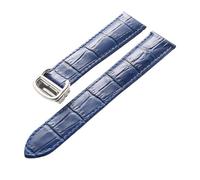 PNESHGTT Compatible With Leather Watch Strap Replacement Cartier London Solo Key Men And Women Folding Buckle Accessories(Blue,22mm)