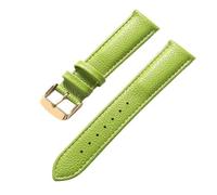 PNESHGTT Compatible With Litchi Pattern Soft Leather Strap Men's Ladies 16mm18mm20mm22mm Watch Band Accessories(Apple Green Gold,13mm)