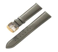 PNESHGTT Compatible With Litchi Pattern Soft Leather Strap Men's Ladies 16mm18mm20mm22mm Watch Band Accessories(Elephant Grey Gold,13mm)
