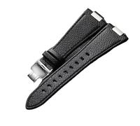 PNESHGTT Compatible With Men's TI37 Quick Remove Leather Watch Strap Compatible With Tissot 1853 Super Player PRX T137.410/T137.407 Lychee Pattern(1black-silver)