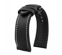 PNESHGTT Compatible with nylon silicone strap compatible with PROSPEX series canvas rubber 20mm 21mm 22mm(Black white-black B,23mm)