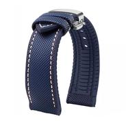 PNESHGTT Compatible with nylon silicone strap compatible with PROSPEX series canvas rubber 20mm 21mm 22mm(Blue white-silver B,22mm)