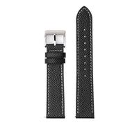 PNESHGTT Compatible With Strap Quick Release 18mm 20mm 22mm Men Women Retro Cowhide Handmade Replace Bracelet Band Watch Accessories(Black white-silver,20mm)