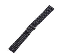 PNESHGTT Compatible With Watch Accessories All Steel Five Bead Strap Double Press Butterfly Buckle Solid Bracelet Unisex Chain 10-24mm(Black,13mm)