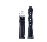 PNESHGTT Leather Strap 21,22mm Compatible With Longines SPIRIT Rolex Black,Green Water Ghost Omega SEAMASTER 300 Italian Cold Watch(B-Blue White Silver,21mm)