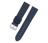 PNESHGTT Nylon Watchband Compatible With I-WC S-eiko Swristband Canvas Durable Sport Watch Strap ComCompatible Withtable Leather Bottom 16mm 18mm 20mm 22mm 24mm(Blue silver buckle,21mm)