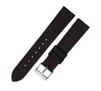 PNESHGTT Nylon Watchband Compatible With I-WC S-eiko Swristband Canvas Durable Sport Watch Strap ComCompatible Withtable Leather Bottom 16mm 18mm 20mm 22mm 24mm(Bk-red silver buckle,19mm)