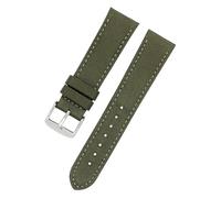 PNESHGTT Nylon Watchband Compatible With I-WC S-eiko Swristband Canvas Durable Sport Watch Strap ComCompatible Withtable Leather Bottom 16mm 18mm 20mm 22mm 24mm(Green silver bcukle,23mm)