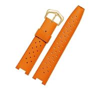 PNESHGTT Rubber Men's Watch Strap Compatible With Cartier Pasha PASHA Series Notch Bracelet 20X10mm 20x12mm 22x15mm Concave Silicone(Orange-gold,20-12mm)