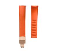 PNESHGTT Rubber Strap 18/19/20/21/22/24mm Curved End Fluororubber Quick Release Compatible With Tissot/Omega/Seiko(Orange 04,24mm)
