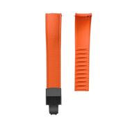 PNESHGTT Rubber Strap 18/19/20/21/22/24mm Curved End Fluororubber Quick Release Compatible With Tissot/Omega/Seiko(Orange 02,21mm)