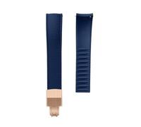 PNESHGTT Rubber Strap 18/19/20/21/22/24mm Curved End Fluororubber Quick Release Compatible With Tissot/Omega/Seiko(Royal blue 04,21mm)