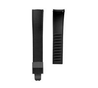 PNESHGTT Rubber Strap 18/19/20/21/22/24mm Curved End Fluororubber Quick Release Compatible With Tissot/Omega/Seiko(Black 02,19mm)