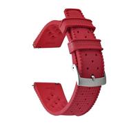PNESHGTT Rubber Watch Strap 18/19/20/21/22/23/24mm Quick Release Band Soft Diving Bracelet Compatible With Seiko/Omega(Red-Silver Buckle,18mm)