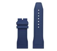 PNESHGTT Soft Waterproof Natural Rubber Watchband Compatible With IWC Strap Big Pilot's TOP 20mm 21mm 22mm Watch Band Compatible With Breitling(Dark Blue,20MM_BLK FOLD BUCKLE)