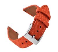 PNESHGTT Sporty canvas strap, unisex, available in 18mm, 20mm, and 22mm sizes; quick-release nylon strap; leather material; compatible with(Orange-Buckle1,20mm)