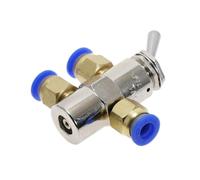 Pneumatic 2-Position 5-Way Mechanical Toggle Valve Tac2 for 4v Having Nickel-Plated Brass Body Stainless Steel Stem M5x0.8 Threads 6mm Tubing Fitting