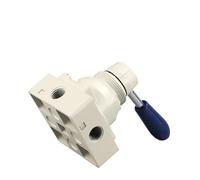 Pneumatic 4/3 Way Rotary Lever Hand Valve Manual Flow Control 3 Position 4 Port K34R6-8D 4HV310-10(K34R6-8D,with 12mm Fitting)