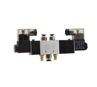 Pneumatic 5 Way Center Close Air Solenoid Valve Block Manifold PlateAC220V DC24V(4v430c-15 Ac220v,with 6mm)