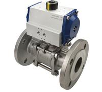 Pneumatic Actuated Flanged Ball Valve 2-Way DN32 PN40 Stainless Steel Double acting