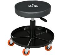 HOMCOM Pneumatic Adjustable Mechanic Stool w/ Tool Tray, Wheels