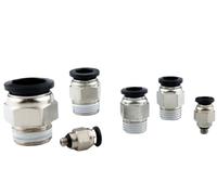Pneumatic Air Connector Fitting 4mm 6mm 8/10mm Thread 1/8 1/4 3/8 1/2 Plastic Hose Fittings Pipe ittings 5pcs(PC4-02)