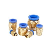 Pneumatic Air Connector Fitting 4mm 6mm 8mm 10mm 12mm Thread 1/4" 1/8" 3/8 1/2 M5 Hose Fittings Pipe Quick Connectors 10PCS(Pc8-01)