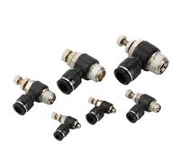 Pneumatic Air Connector Fitting PC 4 6 8/10mm Thread 1/8 1/4 3/8 1/2 Black Plastic Hose Fittings 1Pcs(10-04 (10mm-1l2))