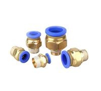 Pneumatic Air Connector Hose Fitting 4/6/8/10/12mm Thread 1/8 1/4 3/8 1/2 1pcs(Pc4-01)