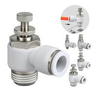 Pneumatic Air Control Valve Quick Push in Swivel Elbow Fitting Controller SL 1/2 1/4 3/8 1/8 4mm 6mm 8mm 10mm 4 6 8 10 5Pcs(10 (Hose O.D.10MM),02 (BSP1-4) 5pcs)