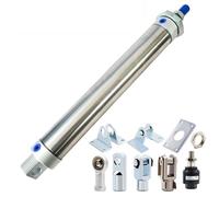 Pneumatic Air Cylinder 40MM Bore Stainless Steel Double Action Mini Round Cylinders MA40x25-CA-S MA40x50-CA-S MA40x500-CA-S Cylinder and FA 1Pcs(MA40x300-CA-S)