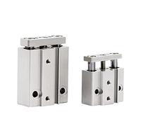 Pneumatic Air Cylinders, Miniature Guide Rod Cylinder Bore 6 10mm MGJ6 MGJ10 Stroke 5/10/15/20mm Double Acting Air Pneumatic Cylinder(Stroke 5mm,MGJ10(Bore 10mm))