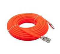 Pneumatic Air Hose 5x8mm PE Tubing with Quick Connectors, C Type Japanese Coupling Pipe for Air Compressor for, High Pressure Resistant Straight Tube(RED15M)