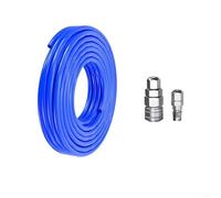 Pneumatic Air Hose 5x8mm, PU Compressor Tubing Blue with C Type Quick Coupling, High Pressure Spiral Pipe for Workshop Air Line Extension and Garage Tool(10M)