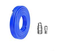 Pneumatic Air Hose 5x8mm, PU Compressor Tubing Blue with C Type Quick Coupling, High Pressure Spiral Pipe for Workshop Air Line Extension and Garage Tool(15M)