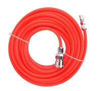 Pneumatic Air Hose Kit, 5mm ID 8mm OD Flexible Tube with Male & Female Quick Connect Fittings for Auto Repair & Irrigation red 10m
