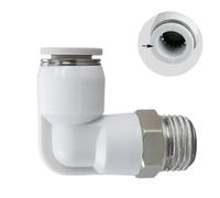 Pneumatic Air Hose Push to Fitting Fittings Connector Swivel 90 Degree Elbow 1/8 1/4 3/8 1/2 4mm 5/16 6mm 8mm 5/32 10mm 12mm 1Pcs(8 (Hose O.D.8MM),01 (BSP1I8))