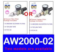 Pneumatic Air Pressure Regulator AW2000-02 AW3000-03 AW4000-04 Compressor Air Filter Controller Oil Seperator Automatic drain(AW2000-02 PC4-02,Copper Filter)