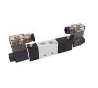 Pneumatic air Solenoid Valve 4V330E/C/P-08/10 Double Coil Port 1/4" 3/8 AC220V 5/3 Way Control Valve with Plug Type LED Light(4V330P-08,AC220V)