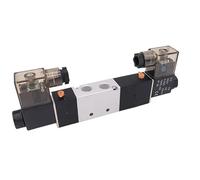 Pneumatic air Solenoid Valve 4V330E/C/P-08/10 Double Coil Port 1/4" 3/8 AC220V 5/3 Way Control Valve with Plug Type LED Light(4V330E-10,AC220V)