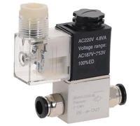 Pneumatic Air Solenoid Valves 2V025-08 2 Position 2 Port 1/4 Inch Normally Closed DC12V 24V AC110V 220V 1Pcs(2V025-08 W PC 6-02,110V AC)
